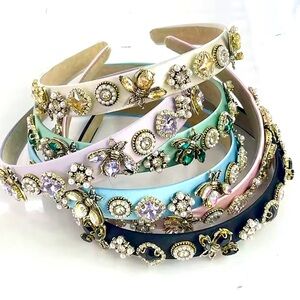 Elegant Glass Stone Bee & Rhinestone Headbands - CHOOSE YOUR COLOR